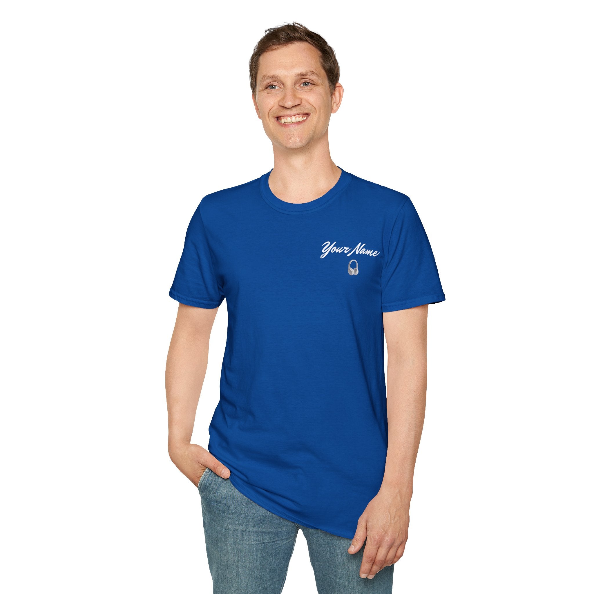 "DJ VAMP" 🎧Personalized Logo Tee – Bold, Loud, and Made to Move - QR